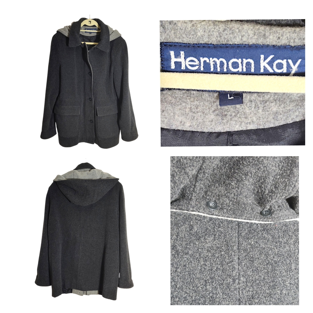 Herman Kay Women's Gray Pea Coat